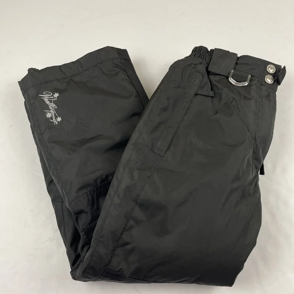 Weatherproof 32 Degrees Snow Ski Pants Girl’s S 7/8 Black Zipper Pockets